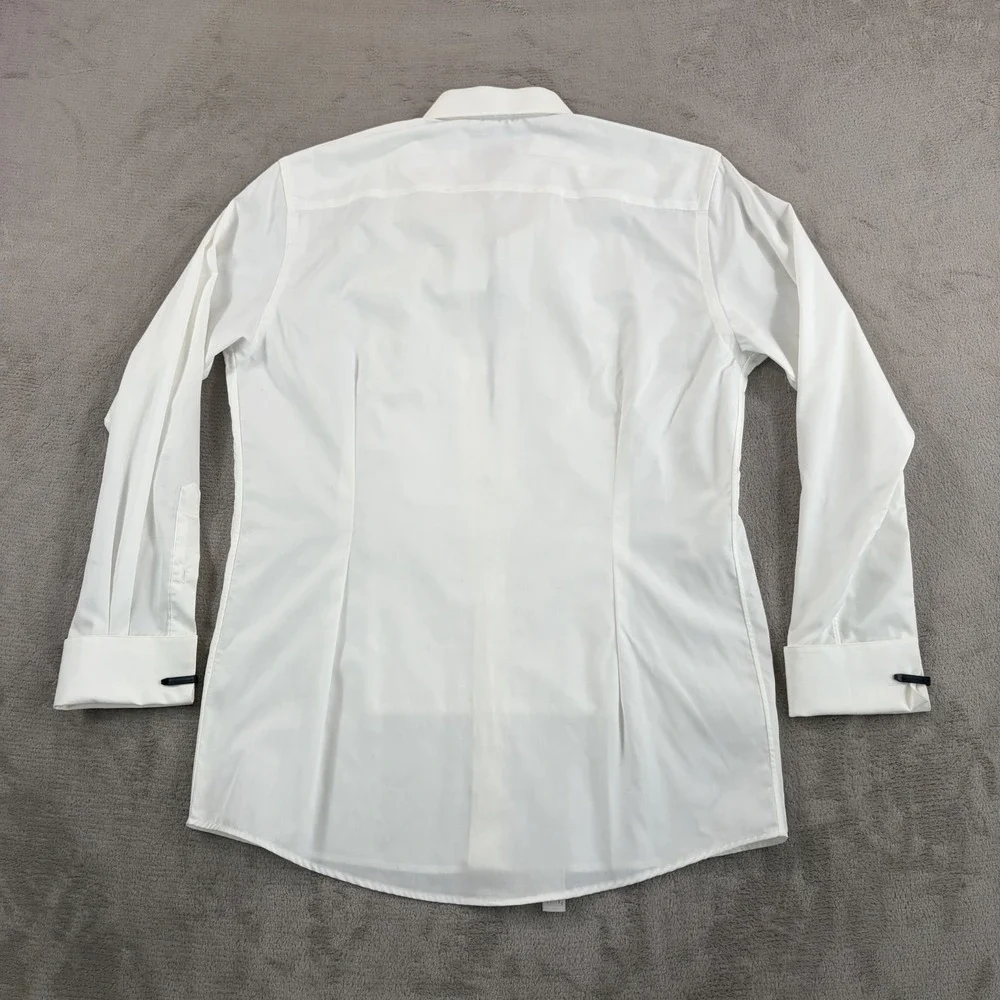 ETON Slim-Fit French-Cuff Pleated Bib Tuxedo Dress Shirt Men 41 16 Designer
